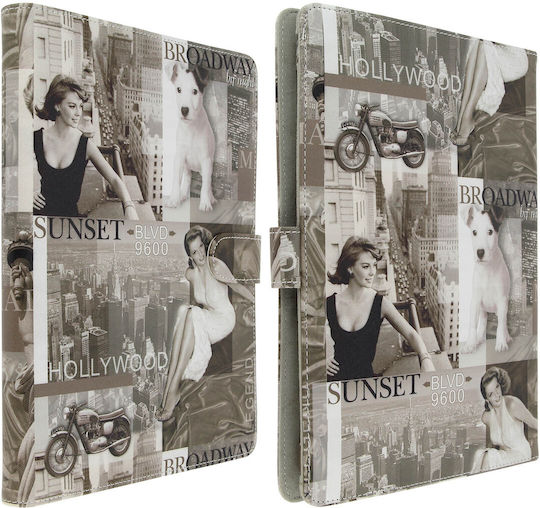 Akashi Husă Tip Folio Design Hollywood Pentru Tablete 9'' Până la 10'' Steagul SUA