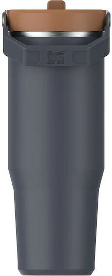 Stanley IceFlow Flip Straw 2.0 Glass Thermos Stainless Steel BPA Free 890ml Twilight With Straw