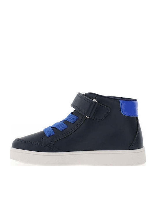 Anatomic Leather Kids Boots with Hoop & Loop Closure Navy Blue