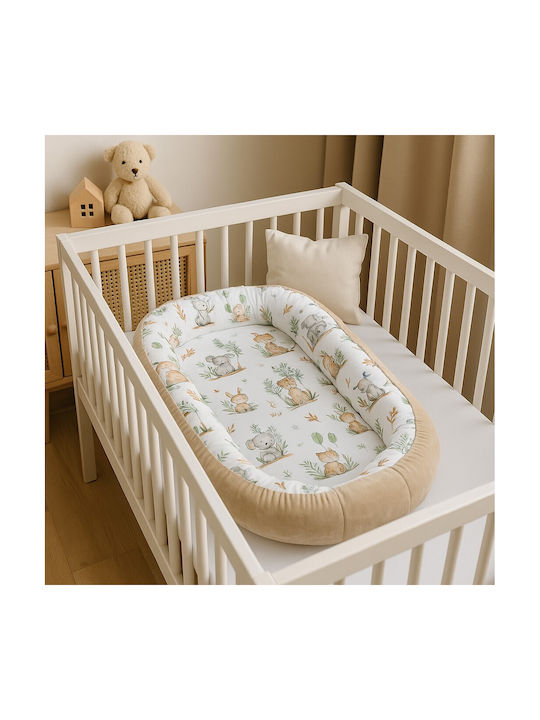Maboo Βρεφικό Μαξιλάρι Φωλιά Velvet Happy Savanna 50x90εκ.
