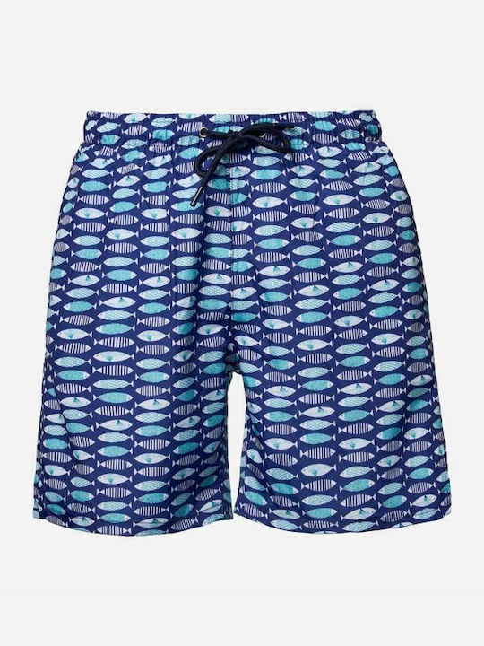 Costum De Baie Bărbați Pantaloni Scurți Albastru Cu Model