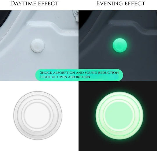 Anti-Vibration Phosphorescent Silicone Car Stickers Doors Hood & Trunk Set 10 Pieces Tc-247