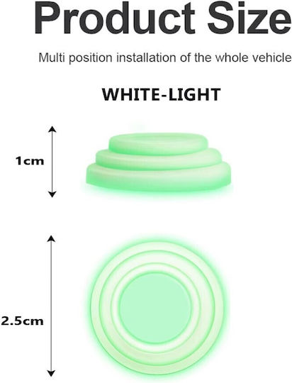 Anti-Vibration Phosphorescent Silicone Car Stickers Doors Hood & Trunk Set 10 Pieces Tc-247