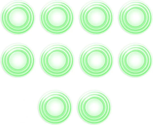 Anti-Vibration Phosphorescent Silicone Car Stickers Doors Hood & Trunk Set 10 Pieces Tc-247