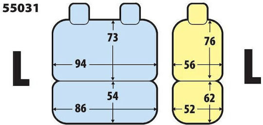 Lampa Car Seat Covers Headrests 3 Rows of Seats Dark Gray Color Sedili Set Large Lampa 1 Piece L5503.1