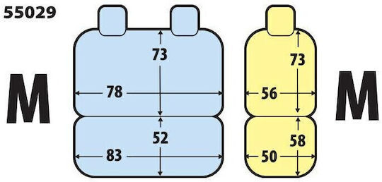 Lampa Car Seat Covers Headrests 3 Rows of Seats Dark Gray Colour Sedili Set Medium Lampa 1 Piece L5502.9