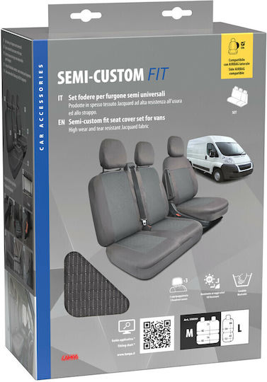 Lampa Car Seat Covers Headrests 3 Rows of Seats Dark Gray Color Sedili Set Large Medium Lampa 1 Piece L5503.0