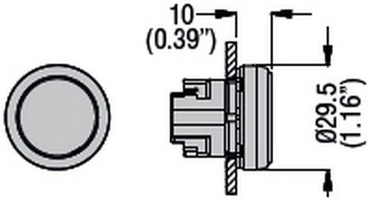 Illuminated Push Button Head Metal Premium Flat Reset Red Φ22