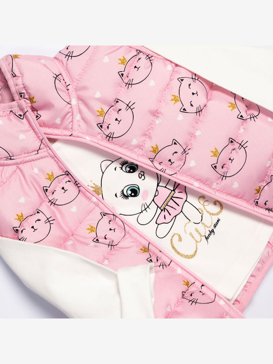 Kinder-Set mit Leggings & Jacke Winter 3Stück Rosa