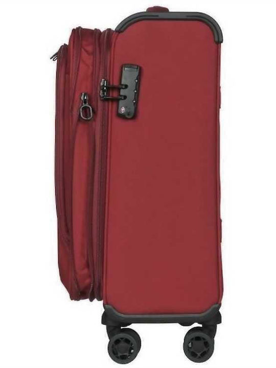 Verage Toledo Valiză De Călătorie De Cabină Din Material Textil Burgundă Cu 4 Roți Înălțime 55 Cm