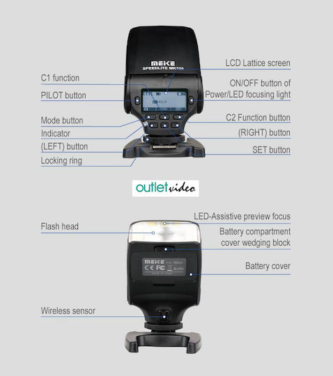 Flash Meike Mk-320f LCD TTL Fuji