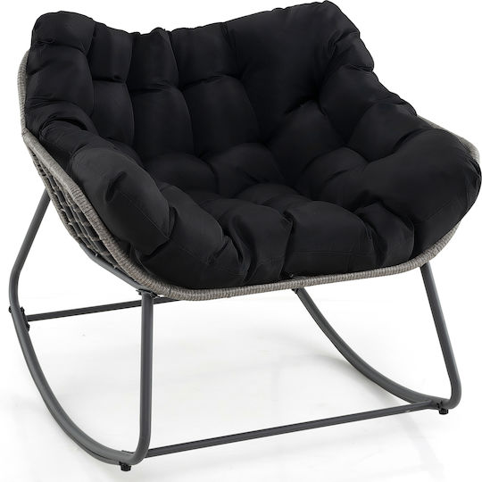 Rocking Armchair Black 98x98x87cm