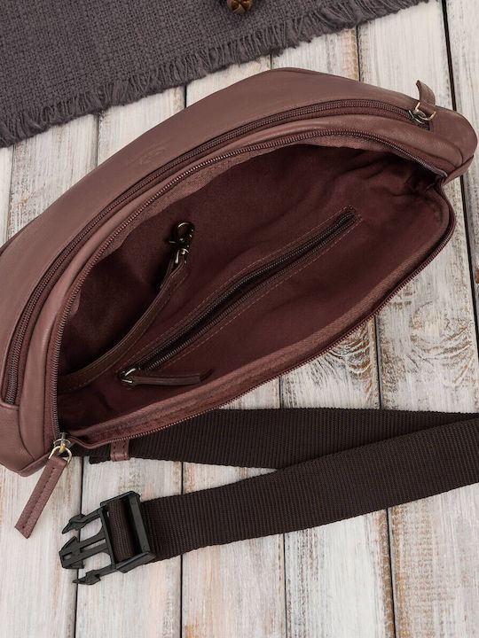 Magazin online pentru femei Piele Bum Bag pentru Curea Tabac maro