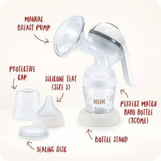 Nuk Pompa de sân simplă manuală Perfect Match Transparent 150ml