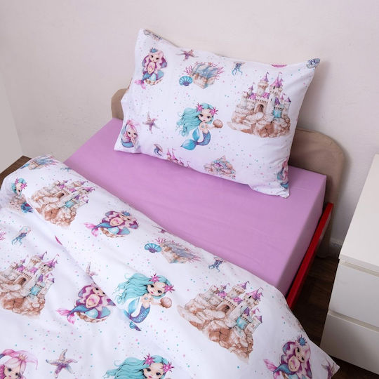 Viopros Бебешка кувертюра Памук White-pink 120x160см
