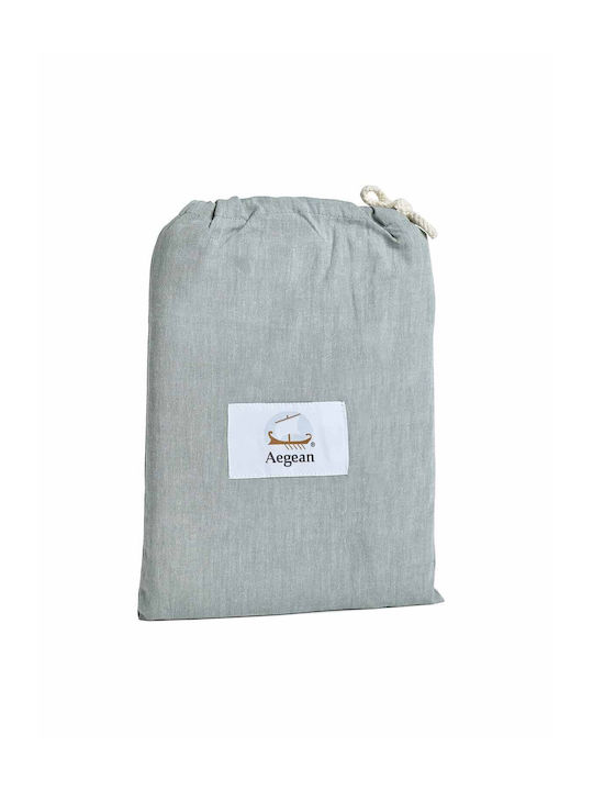 Aigaion Чаршаф Единично с Ластик 100x200+40см. Laurel Green