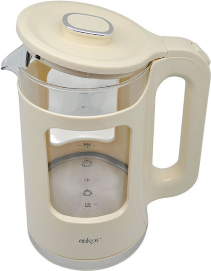 Ankor Електрически Кана 1.7л 2200W Бежова