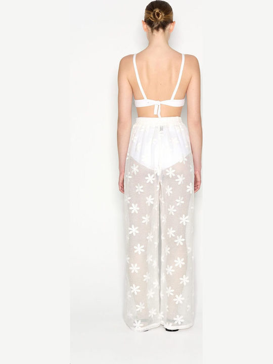 Dama Tesatura Pantaloni White