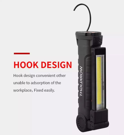 Rechargeable Work Light with Extension Cord LED with Brightness up to 2700lm Lens