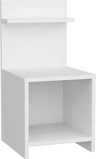 Κομοδίνο Ulman Ξύλινο Λευκό 35x37x72cm
