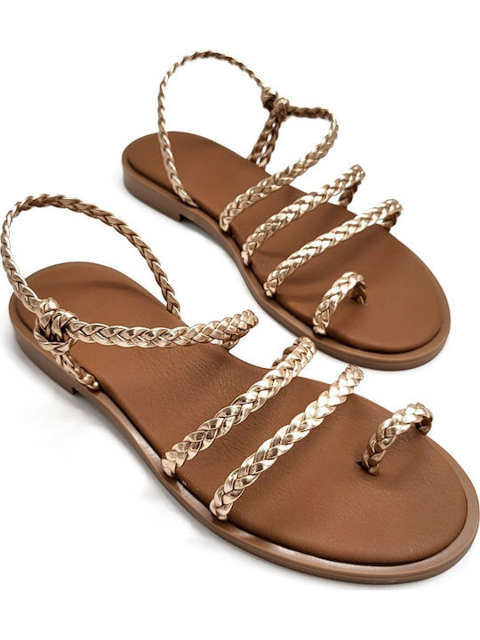 Leather Women's Flat Sandals copper