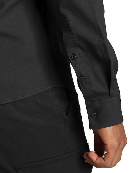 Ero3 Long-sleeved Cotton Shirt Black