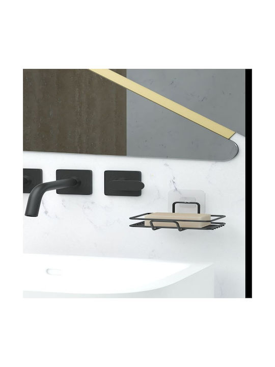 Femmit Self-Adhesive Metallic Soap Dish Bathroom & Kitchen Soap Holder Matte Black