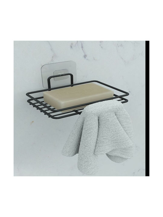 Femmit Self-Adhesive Metallic Soap Dish Bathroom & Kitchen Soap Holder Matte Black