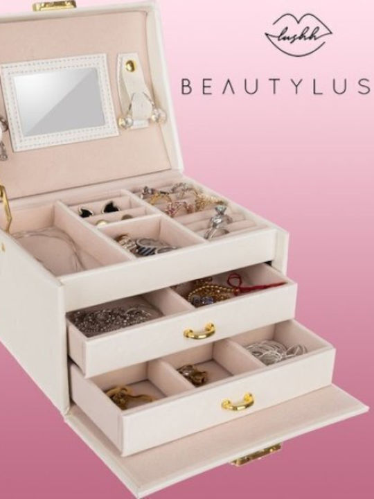 Beautylushh Κουτί Κοσμημάτων Γυάλινο Μπεζ 12x14x17.5cm Beautylushh Κουτί Κοσμημάτων Γυάλινο Μπεζ 12x14x17.5cm