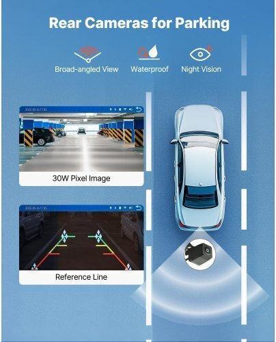 Car Stereo Vevor Radio CarPlay 7 Touch Screen Apple Android Automatic Rearview Camera