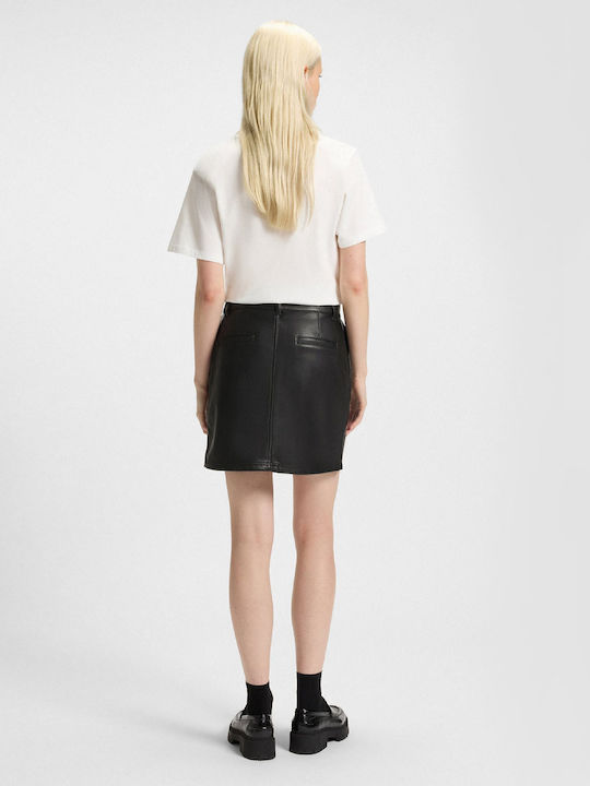 Δερμάτινη Mini Φούστα Black