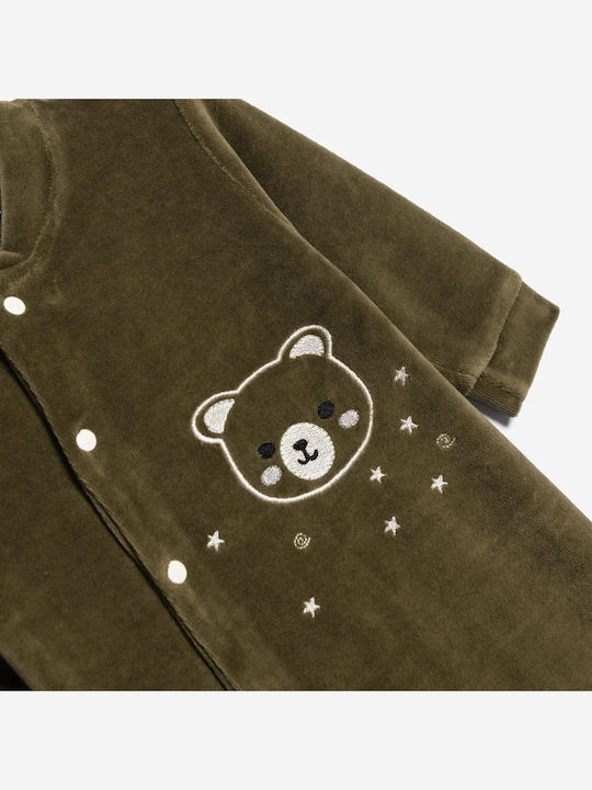 Funky Baby Bodysuit Long-Sleeved Velvet Green