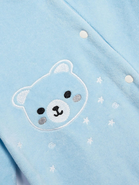 Funky Baby Bodysuit Long-Sleeved Velvet Light Blue