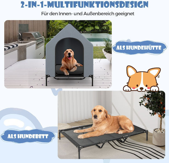 Costway Hundehaus Stoff Außenbereich Gray 64x91x86cm