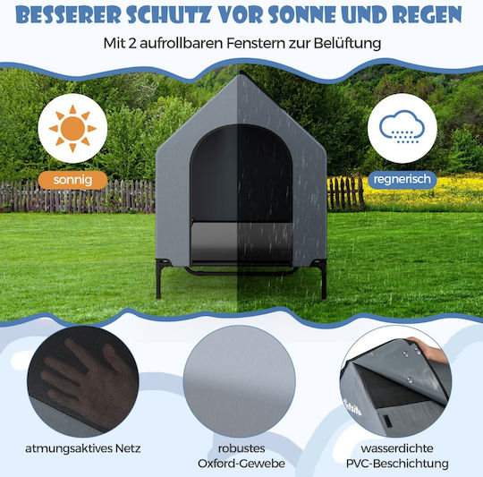Costway Hundehaus Stoff Außenbereich Gray 64x91x86cm