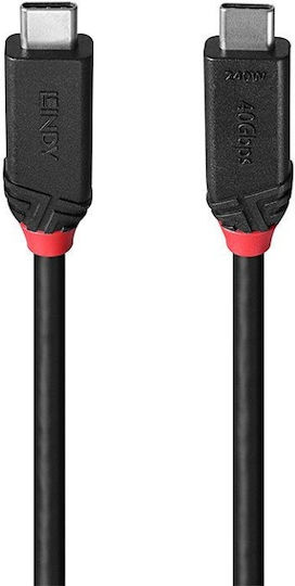 Lindy USB 4 Video Cable USB-C Male - USB-C 240W PD Black 2m