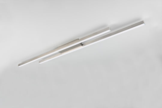 Trio Lighting Πλαφονιέρα Οροφής Ασημί με Ενσωματωμένο LED