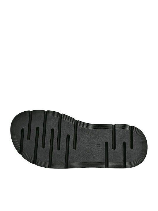 Leather Women's Flat Sandals in Beige Color