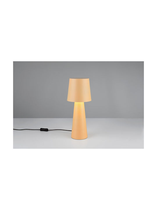 Trio Lighting Metall Tischlampe für Fassung E27 mit Beige Schirm und Basis
