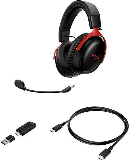 HyperX Cloud III S Безжичен Надушници Геймърски слушалки с връзка Bluetooth / USB Black/Red за Nintendo Switch / PC / PS5 / PS4