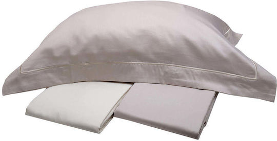 White Fabric Savoy Σετ King Size 4τμχ 270x280εκ. Μπέζ