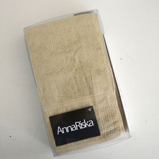 Anna Riska Πετσέτα Χεριών 30x50εκ. Beige-aqua Blue 3τμχ Βάρους 600gr/m²