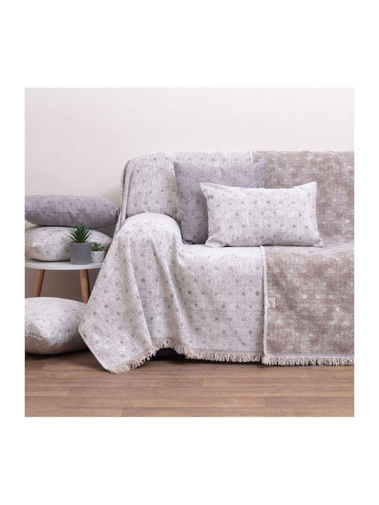 Viopros Ριχτάρι Διθέσιου Καναπέ Δύο 'Οψεων Chenille 180x240εκ. Εκρού