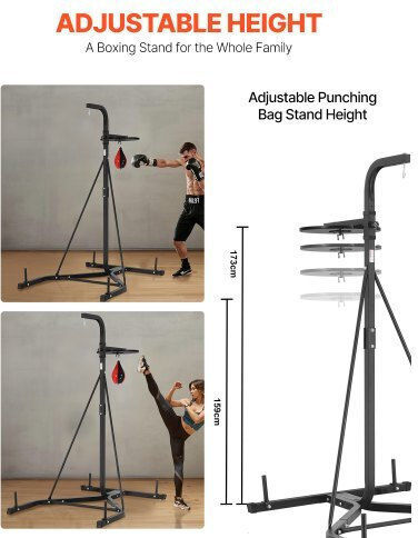 Vevor 2 In 1 Heavy Duty Punching Bag Frame Boxing Punching Fitness Stand Steel
