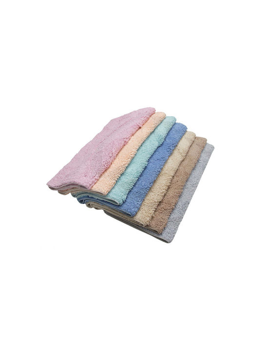 White Fabric Badematte Baumwolle Rechteckig Carlie 10070150 Blue 50x80cm