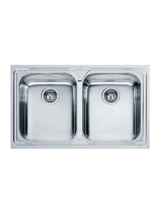Franke Logica Line Lll 620 Ένθετος Νεροχύτης Inox Σαγρέ Μ79xΠ50cm Ασημί