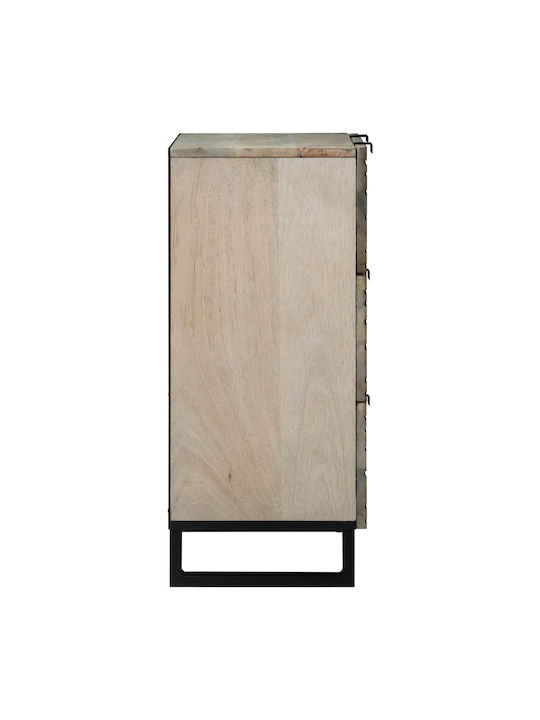 Chest of Drawers of Solid Wood White 60x33.5x75cm