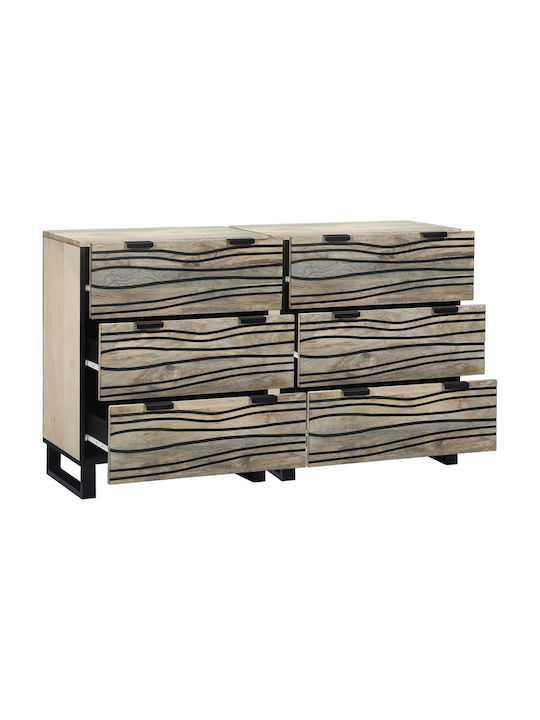 Chest of Drawers of Solid Wood White 60x33.5x75cm