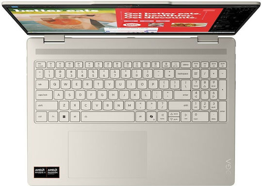 Lenovo Yoga 7 2-in-1 16AKP10 16 Zoll OLED Touchscreen 120Hz Ryzen AI 300 Serie-7 350/16GB/512GB SSD W11 Startseite Seashell US Tastatursprache