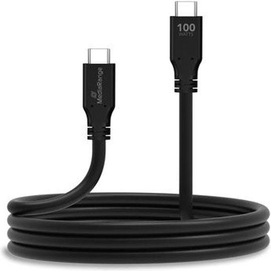 MediaRange USB 3.2 Cable USB-C male - USB-C 100W Μαύρο 3m MRCS218